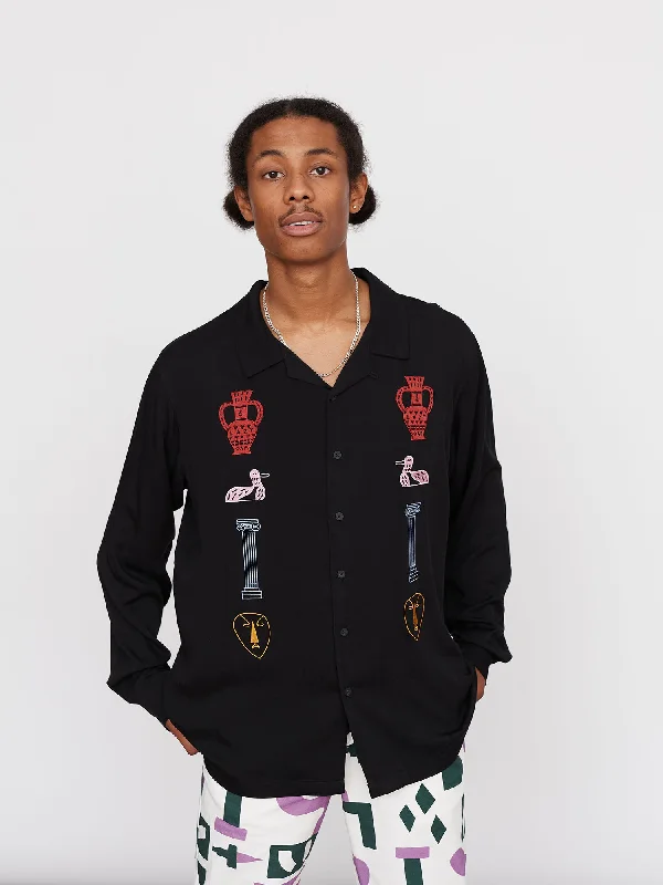 Lazy Oaf Collectables Bowling Shirt-- Welt Pockets Slit Pockets Flap Pockets