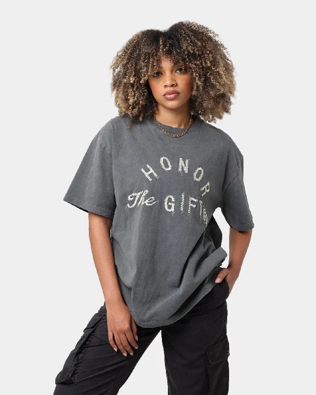 Honor The Gift HTG Weathered T-Shirt Black-- Polka Dot Checkered Tartan