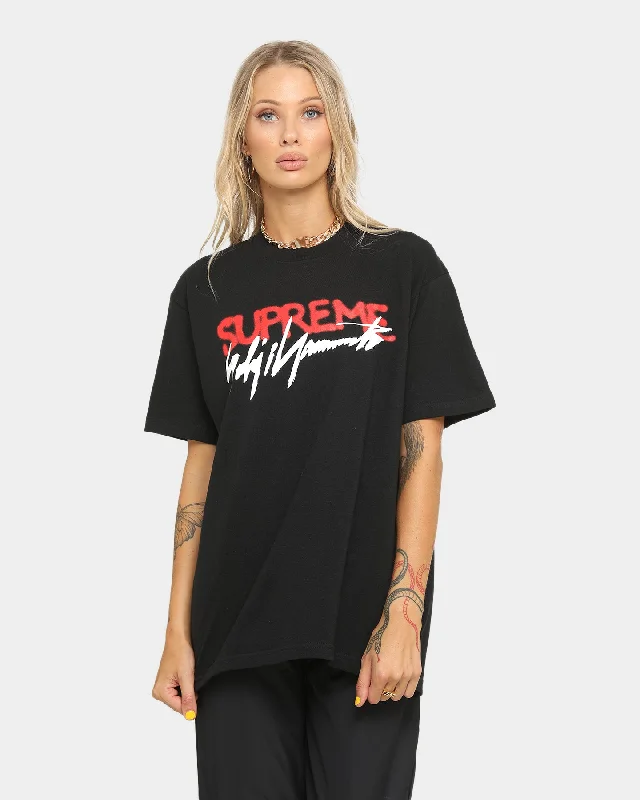 Supreme Supreme X Yohji Yamamoto Logo T-Shirt Black-- Front Pockets Side Pockets Patch Pockets Supreme Supreme X Yohji Yamamoto Logo T-Shirt Black-- Front Pockets Side Pockets Patch Pockets