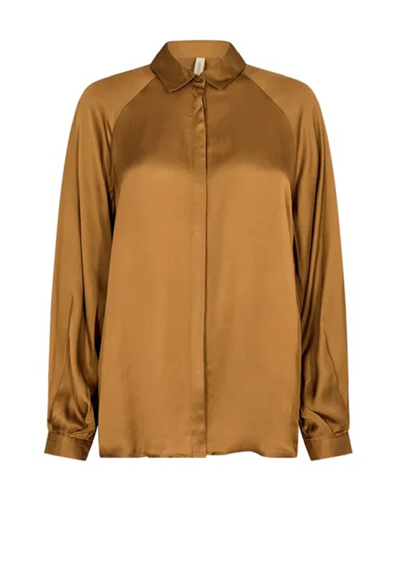 Soyaconcept Gerd Shirt, Brown-- Cashmere Blend Cotton Blend Poly Blend