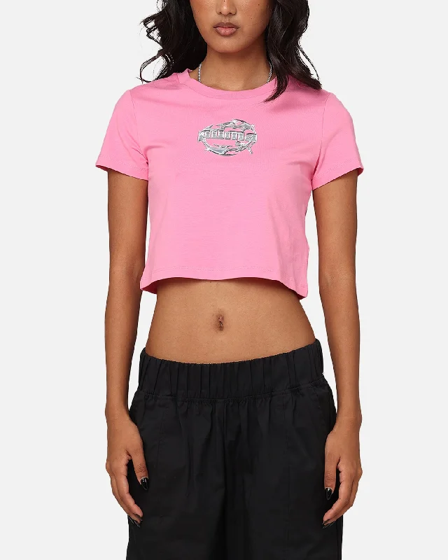 Puma Women's Graphics Hyper Girl Cropped T-Shirt Fast Pink-- Collared T-Shirt Boat Neck A-Line Puma Women's Graphics Hyper Girl Cropped T-Shirt Fast Pink-- Collared T-Shirt Boat Neck A-Line