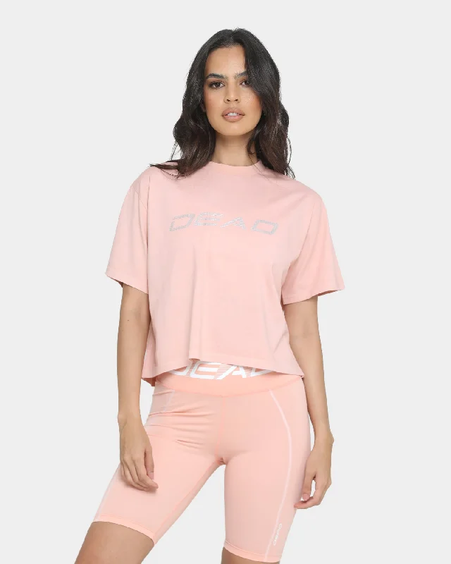 Dead Sports Women's Player T-Shirt Blush Pink-- Mesh Blend Leather Blend Suede Blend Dead Sports Women's Player T-Shirt Blush Pink-- Mesh Blend Leather Blend Suede Blend