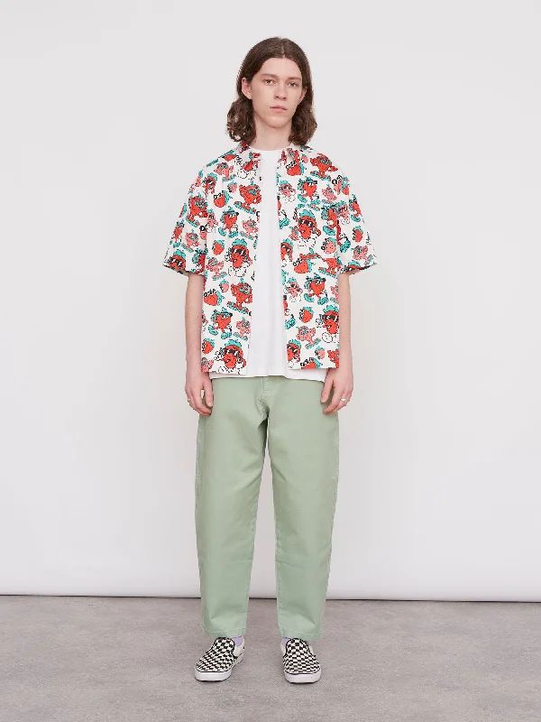 Lazy Oaf Berry Good Boxy Shirt-- Striped Floral Plaid