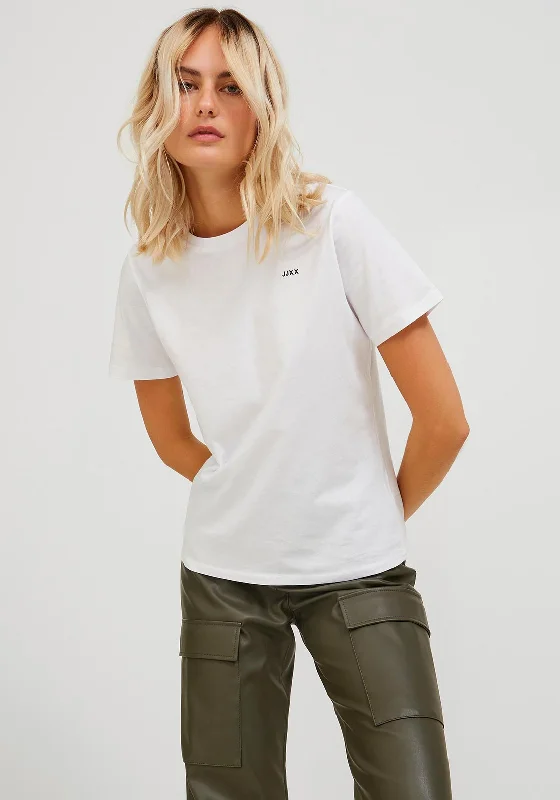 JJXX Anna Small Logo T-Shirt, Bright White-- Lace Blend Ribbed Blend Corduroy Blend