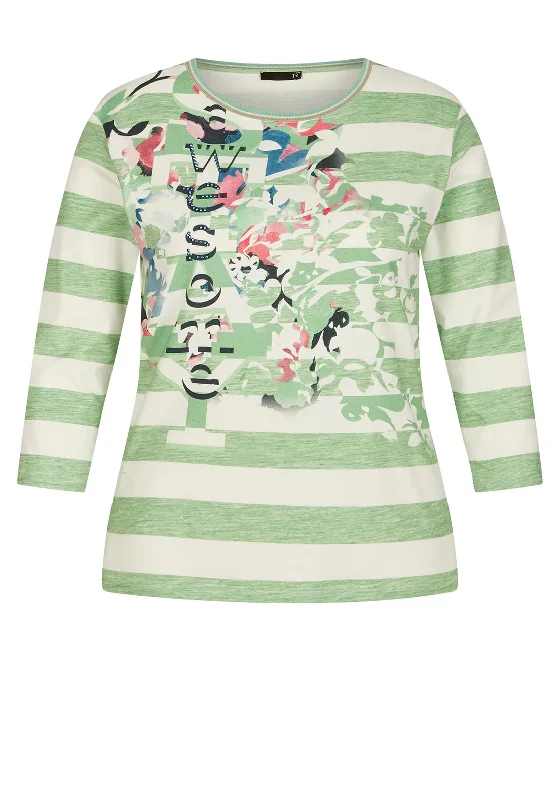 Rabe Floral & Stripe Graphic T-Shirt, Pistachio Green-- Wool Fabric Cashmere Fabric Tweed Fabric Rabe Floral & Stripe Graphic T-Shirt, Pistachio Green-- Wool Fabric Cashmere Fabric Tweed Fabric