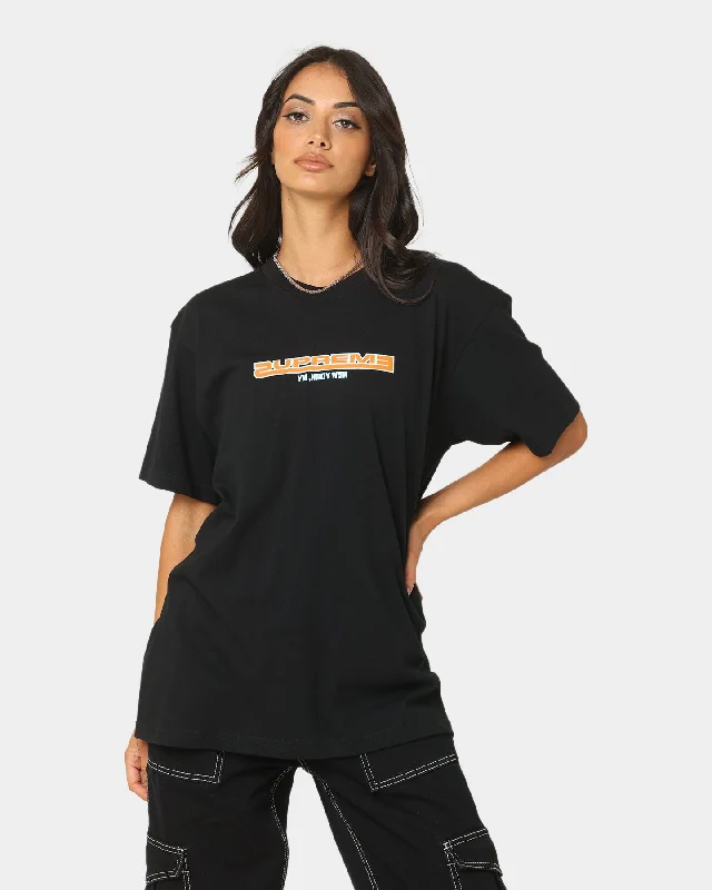 Supreme Connected T-Shirt Black-- Solid Color Striped Floral