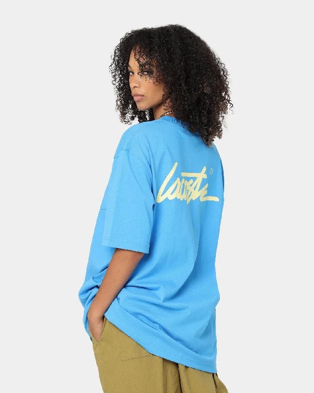 Lacoste L!ve Twist Essential Pocket T-Shirt Ibiza Blue-- Mesh Canvas Denim
