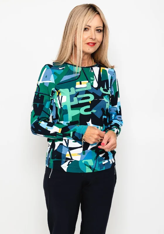 Rabe Abstract Letter Print T-Shirt, Multi-- Modern Contemporary Chic