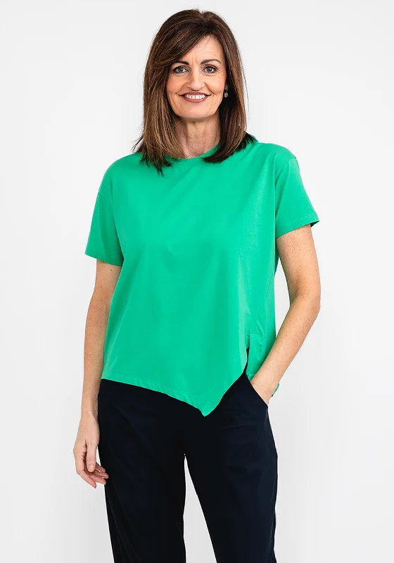 Naya Cut Out Hem T-Shirt, Emerald-- Chenille Brocade Lace