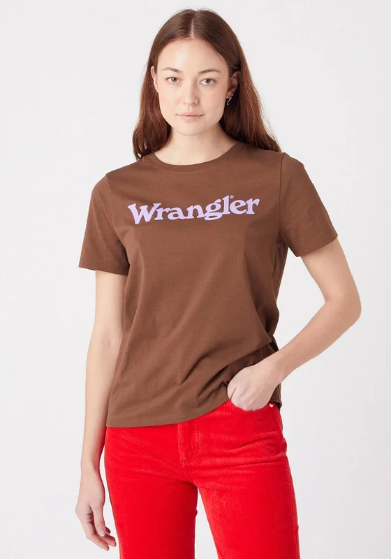 Wrangler Round Neck T-Shirt, Carafe Brown-- Anti-Pilling Machine Wash Handmade