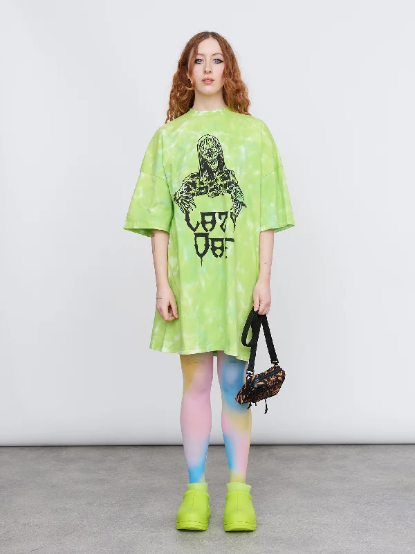 Lazy Ghouls T-Shirt Dress -- Basic T-Shirt Crew Neck Short Sleeve