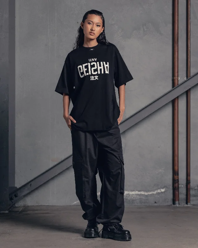 The Anti Order Geisha Baggy T-Shirt Black-- Polka Dot Checkered Tartan