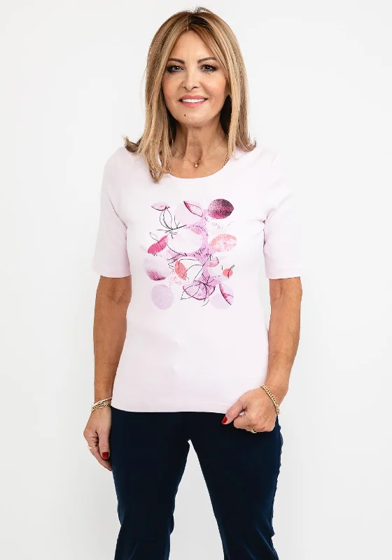 Olsen Petal Graphic T-Shirt, Blossom-- Thin T-Shirt Open Front Quick Dry