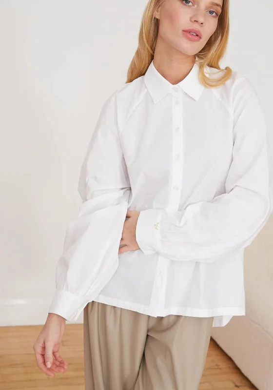 Jovonna Kathrin Oversize Shirt, White-- Thin T-Shirt Open Front Quick Dry