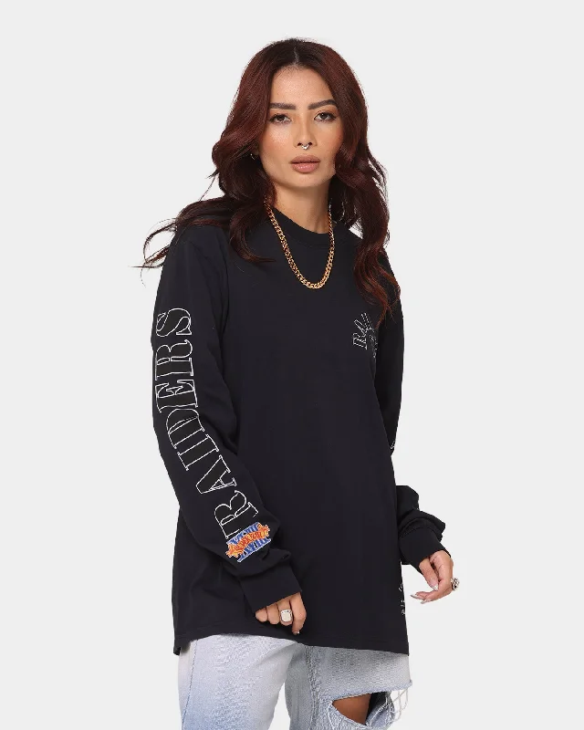 Mitchell & Ness Las Vegas Raiders Arch Long Sleeve T-Shirt Faded Black-- Houndstooth Herringbone Solid