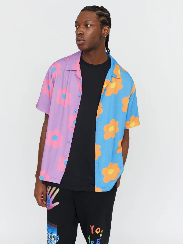 Lazy Oaf Picking Flowers Bowling Shirt-- Lace Blend Ribbed Blend Corduroy Blend