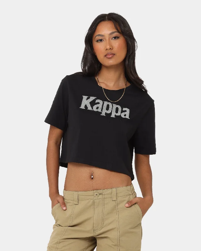Kappa Women's Authentic Elegraphy T-Shirt Black -- Basic T-Shirt Crew Neck Short Sleeve