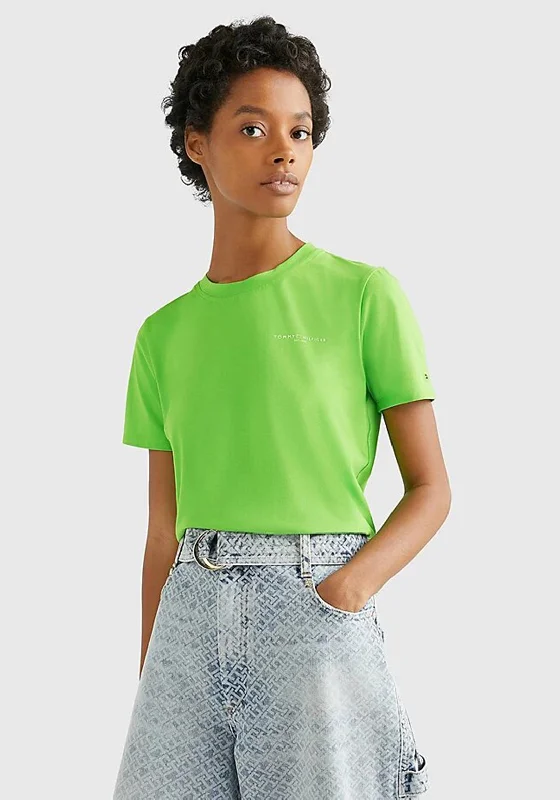 Tommy Hilfiger Womens 1985 Logo T-Shirt, Spring Lime-- Handmade Hand-knitted Hand-woven Tommy Hilfiger Womens 1985 Logo T-Shirt, Spring Lime-- Handmade Hand-knitted Hand-woven