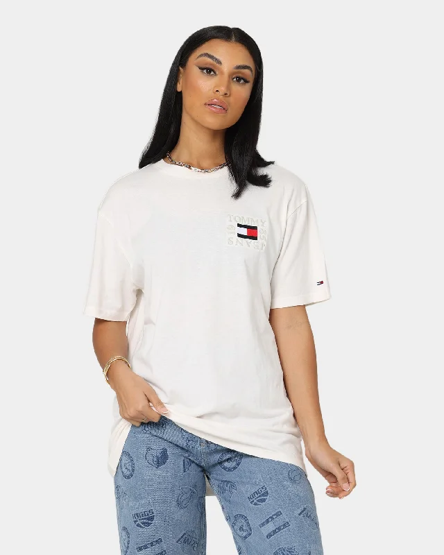Tommy Jeans Timeless Box T-Shirt Ancient White-- Rayon Velvet Corduroy