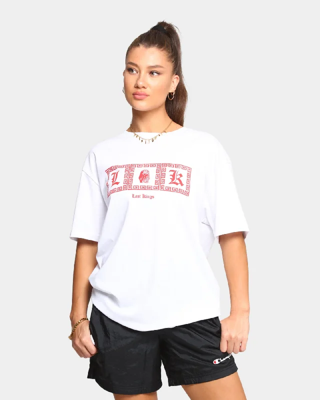 Last Kings Blocked Short Sleeve T-Shirt White-- Chenille Brocade Lace