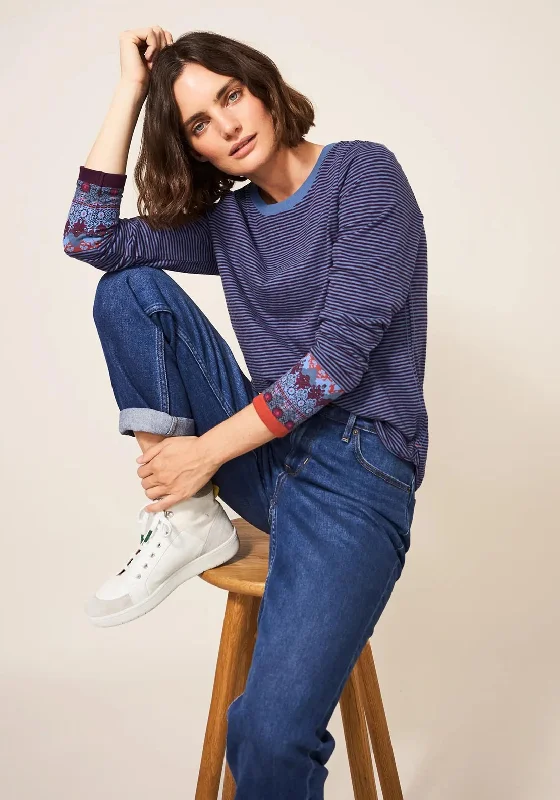 White Stuff Cassie Striped T-Shirt, Blue Multi-- Anti-Shrink Durable Soft