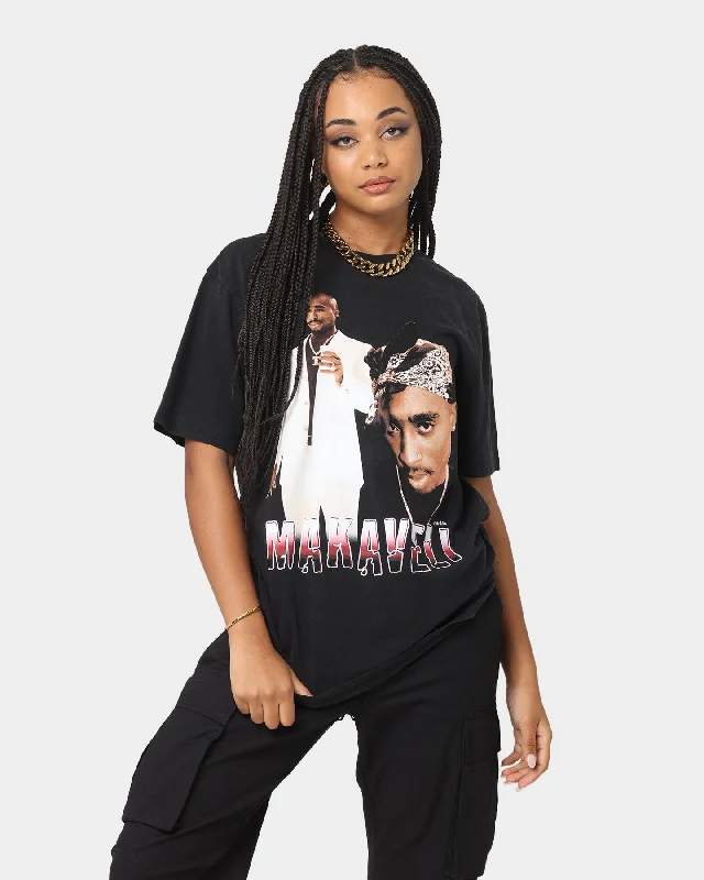 Tupac Makaveli T-Shirt Black Wash-- Anti-Shrink Durable Soft