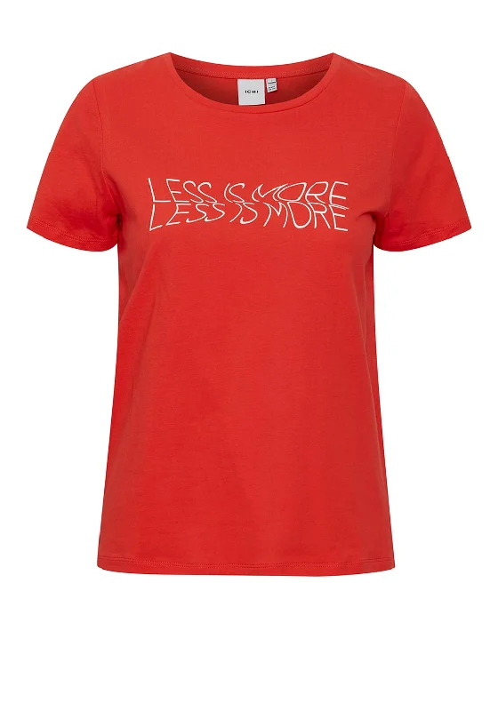 Ichi Less is More T-Shirt, Flame-- Terry Blend Velvet Blend Canvas Blend