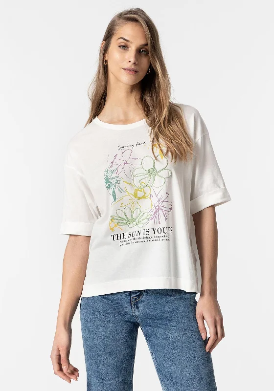 Tiffosi Lago Floral T-Shirt, White-- Elasticated Padded Insulated