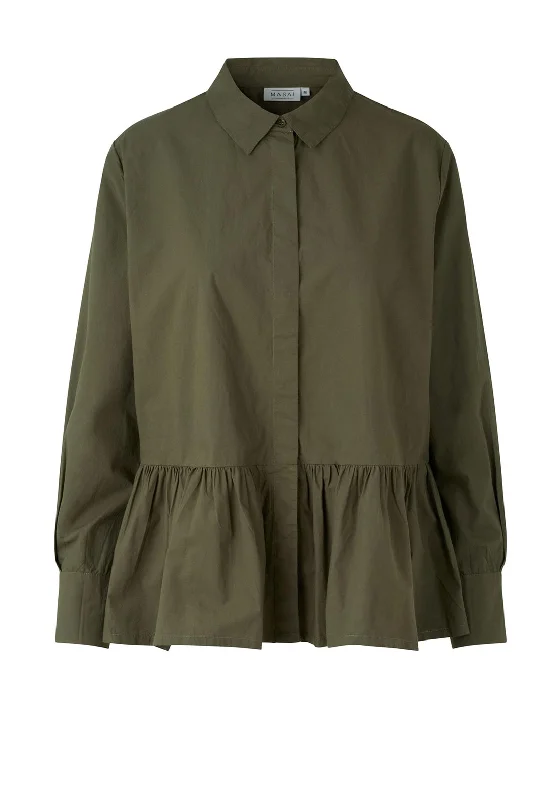 Masai Idana Shirt, Olive Night-- Spandex Blend Rayon Blend Denim Blend