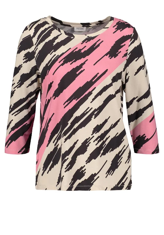 Gerry Weber Abstract Print Long Sleeve T Shirt, Multi-- Oversized T-Shirt Spandex breathable Gerry Weber Abstract Print Long Sleeve T Shirt, Multi-- Oversized T-Shirt Spandex breathable