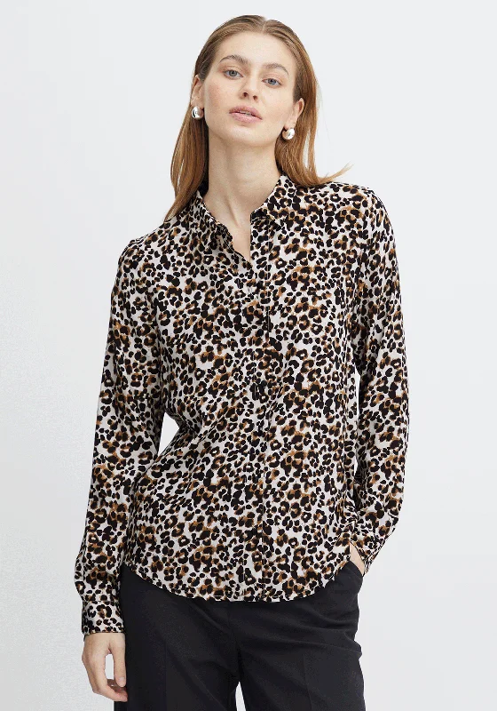 Ichi Elima Flow Shirt, Leopard Mix-- Modern Contemporary Chic