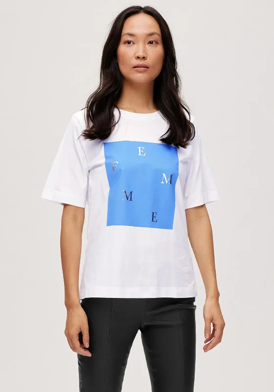Selected Femme Bera Printed T-Shirt, Bright White-- Zippered Front Buttoned Front Snap Front Selected Femme Bera Printed T-Shirt, Bright White-- Zippered Front Buttoned Front Snap Front