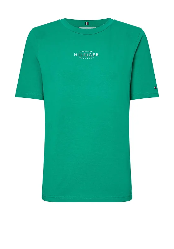 Tommy Hilfiger Womens Branded T-Shirt, Courtside Green-- Spandex Blend Rayon Blend Denim Blend Tommy Hilfiger Womens Branded T-Shirt, Courtside Green-- Spandex Blend Rayon Blend Denim Blend