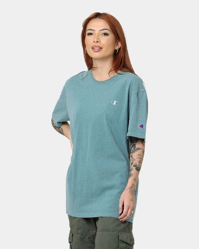 Champion Heritage Garment Dye T-Shirt Aqua Tonic-- Solid Print Embellished