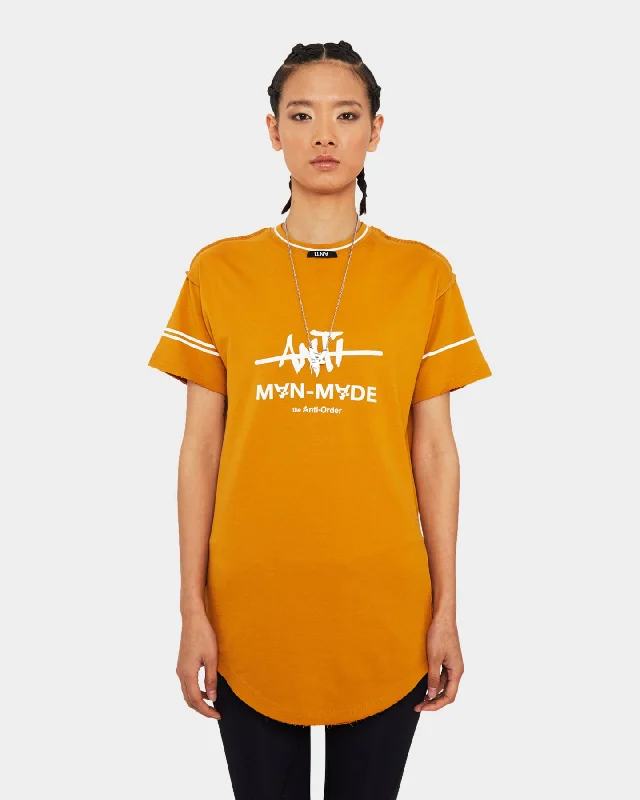 The Anti Order Man Made T-Shirt Mustard-- Handmade Hand-knitted Hand-woven