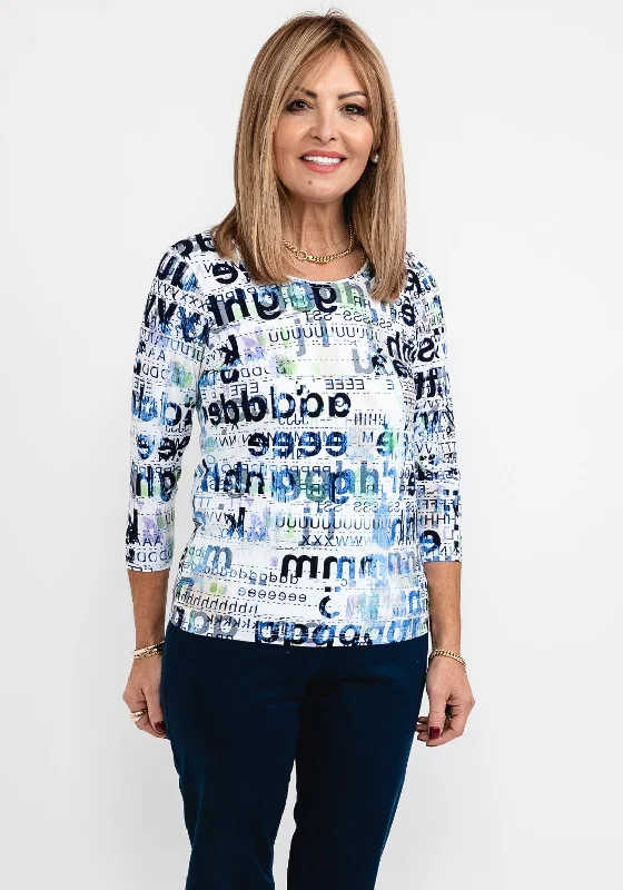 Bianca Dini Letter Print T-Shirt, Multi-- Rayon Fabric Velvet Fabric Corduroy Fabric Bianca Dini Letter Print T-Shirt, Multi-- Rayon Fabric Velvet Fabric Corduroy Fabric