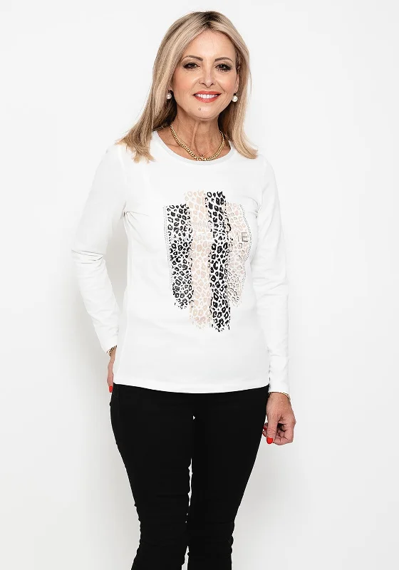 I’cona Animal Print Rhinestone T-Shirt, White-- Jersey Fabric Tulle Fabric Batik Fabric I’cona Animal Print Rhinestone T-Shirt, White-- Jersey Fabric Tulle Fabric Batik Fabric