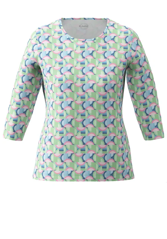 Rabe Abstract Shape Print T-Shirt, Pistachio Multi-- Fleece Fabric Down Fabric Feather Fabric Rabe Abstract Shape Print T-Shirt, Pistachio Multi-- Fleece Fabric Down Fabric Feather Fabric