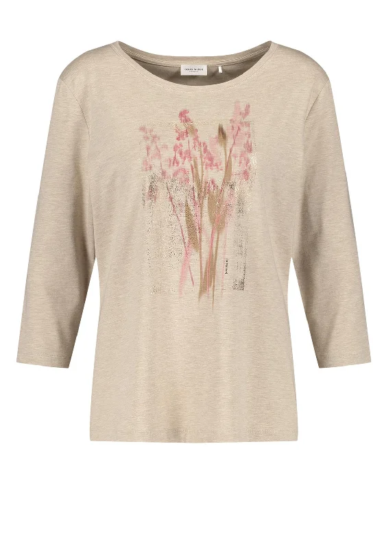 Gerry Weber Graphic Print Long Sleeve T Shirt, Beige Multi-- V-Neck T-Shirt Long Sleeve Cotton Gerry Weber Graphic Print Long Sleeve T Shirt, Beige Multi-- V-Neck T-Shirt Long Sleeve Cotton