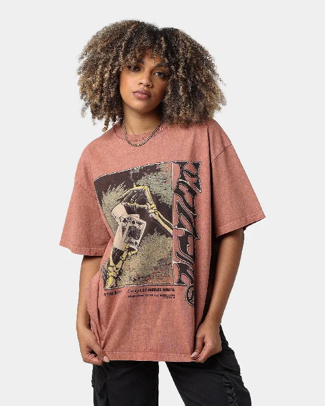 Honor The Gift Lucky Hand T-Shirt Terracotta-- Solid Color Striped Floral