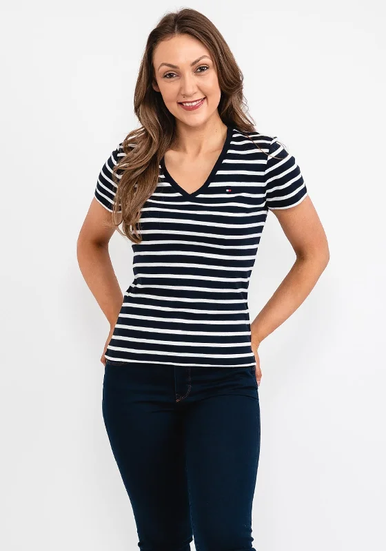 Tommy Hilfiger Womens Cody Stripe T-Shirt, Navy & White-- Layered Multi-layer Single Layer Tommy Hilfiger Womens Cody Stripe T-Shirt, Navy & White-- Layered Multi-layer Single Layer