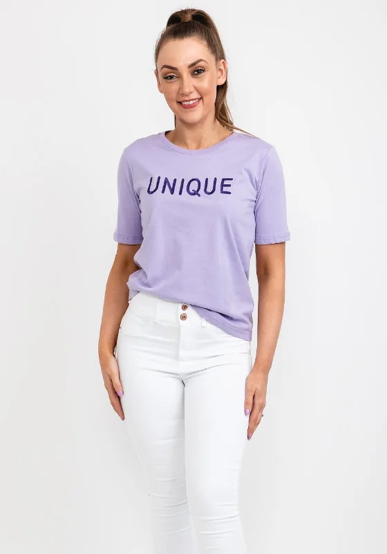b.young Unique T-Shirt, Lavender-- Boxy Fit Fitted Loose