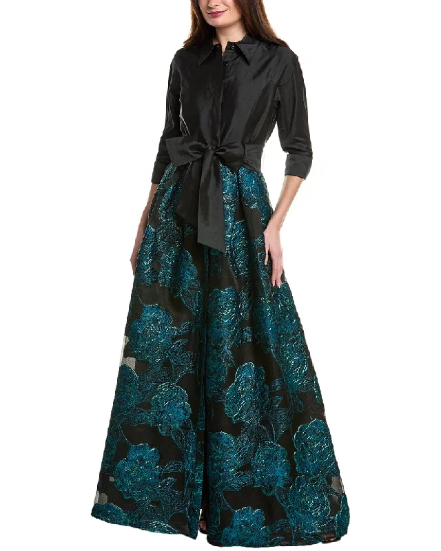Teri Jon By Rickie Freeman Jacquard Skirt Shirtdress lightweight skirt design