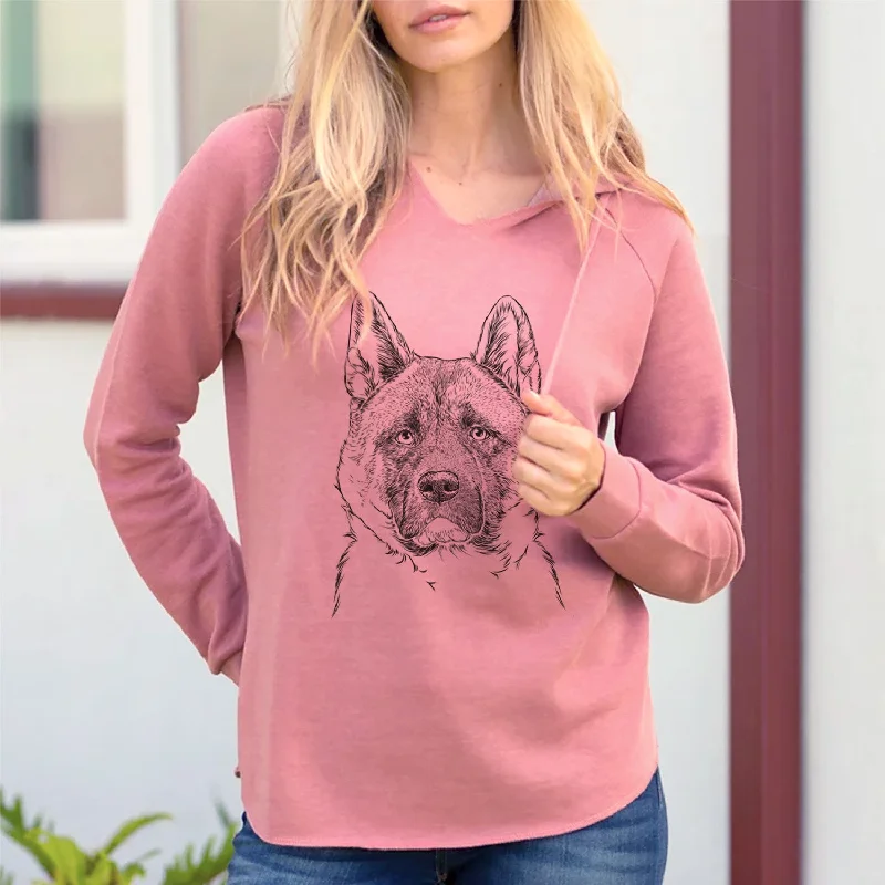 Bare Bo the American Akita - Cali Wave Hooded Sweatshirt Hoodie with Metallic Shiny Futuristic Bare Bo the American Akita - Cali Wave Hooded Sweatshirt Hoodie with Metallic Shiny Futuristic