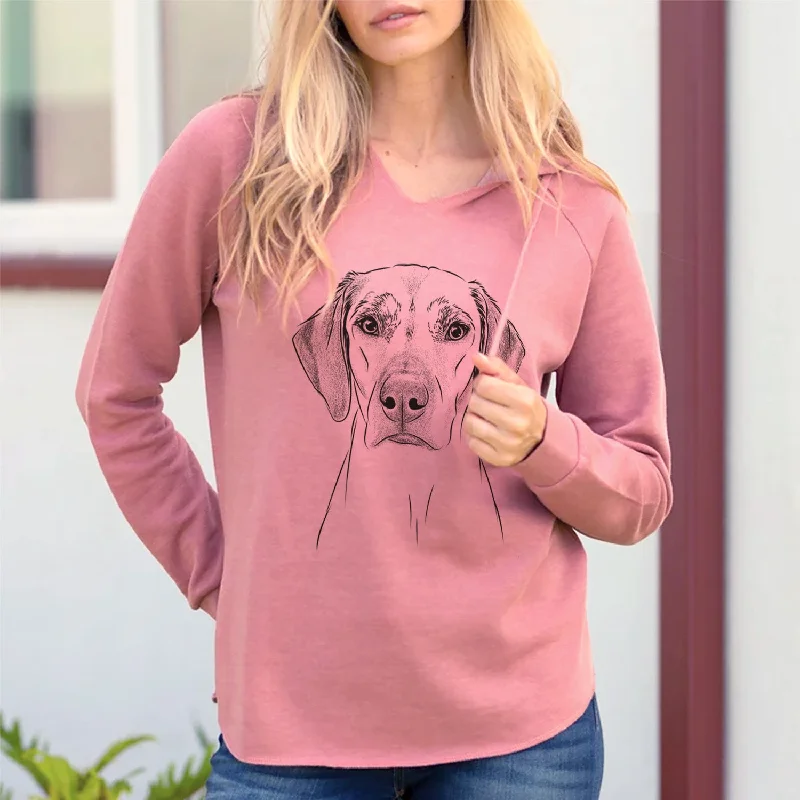 Bare Jenga the Rhodesian Ridgeback - Cali Wave Hooded Sweatshirt Hoodie with Belted Waist Structured Tailored Bare Jenga the Rhodesian Ridgeback - Cali Wave Hooded Sweatshirt Hoodie with Belted Waist Structured Tailored