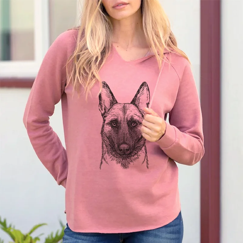 Bare Gunther the Belgian Malinois - Cali Wave Hooded Sweatshirt Hoodie with Hem Embroidery Detailed Premium Bare Gunther the Belgian Malinois - Cali Wave Hooded Sweatshirt Hoodie with Hem Embroidery Detailed Premium