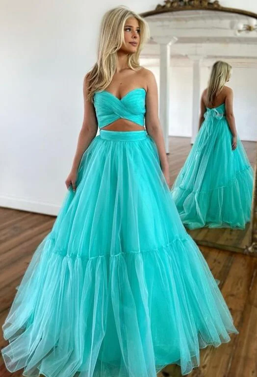 Two Pieces Prom Dress Long, Wedding Party Dress Tunics Hiking breathable