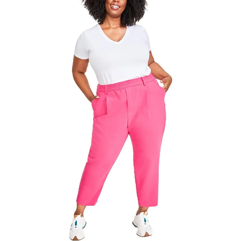 On 34th Womens Plus High Rise Pull On Ankle Pants Formal Dress Pants