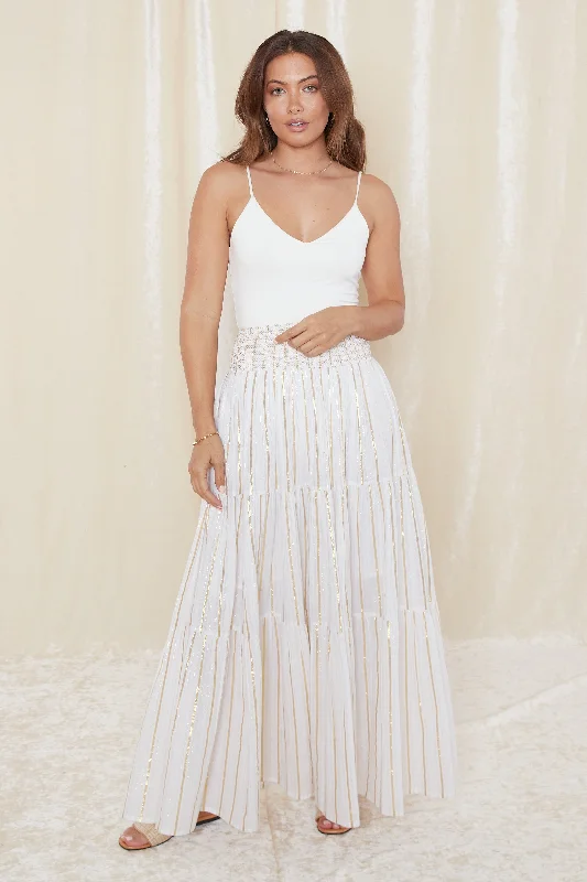 Kasi Lurex Maxi Skirt velvet skirt luxury