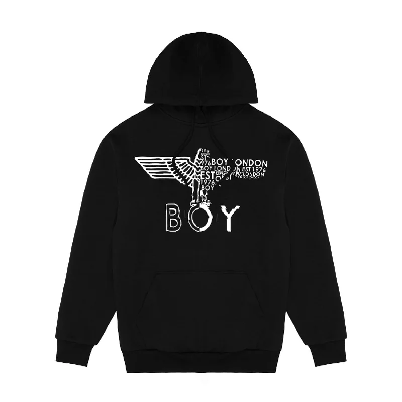 BOY EAGLE CONCEALED HOODIE WOMENS - BLACK Hoodie with Pocket Utility Practical